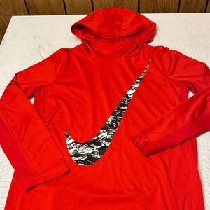 Nike Red Pullover with Black and White Swoosh